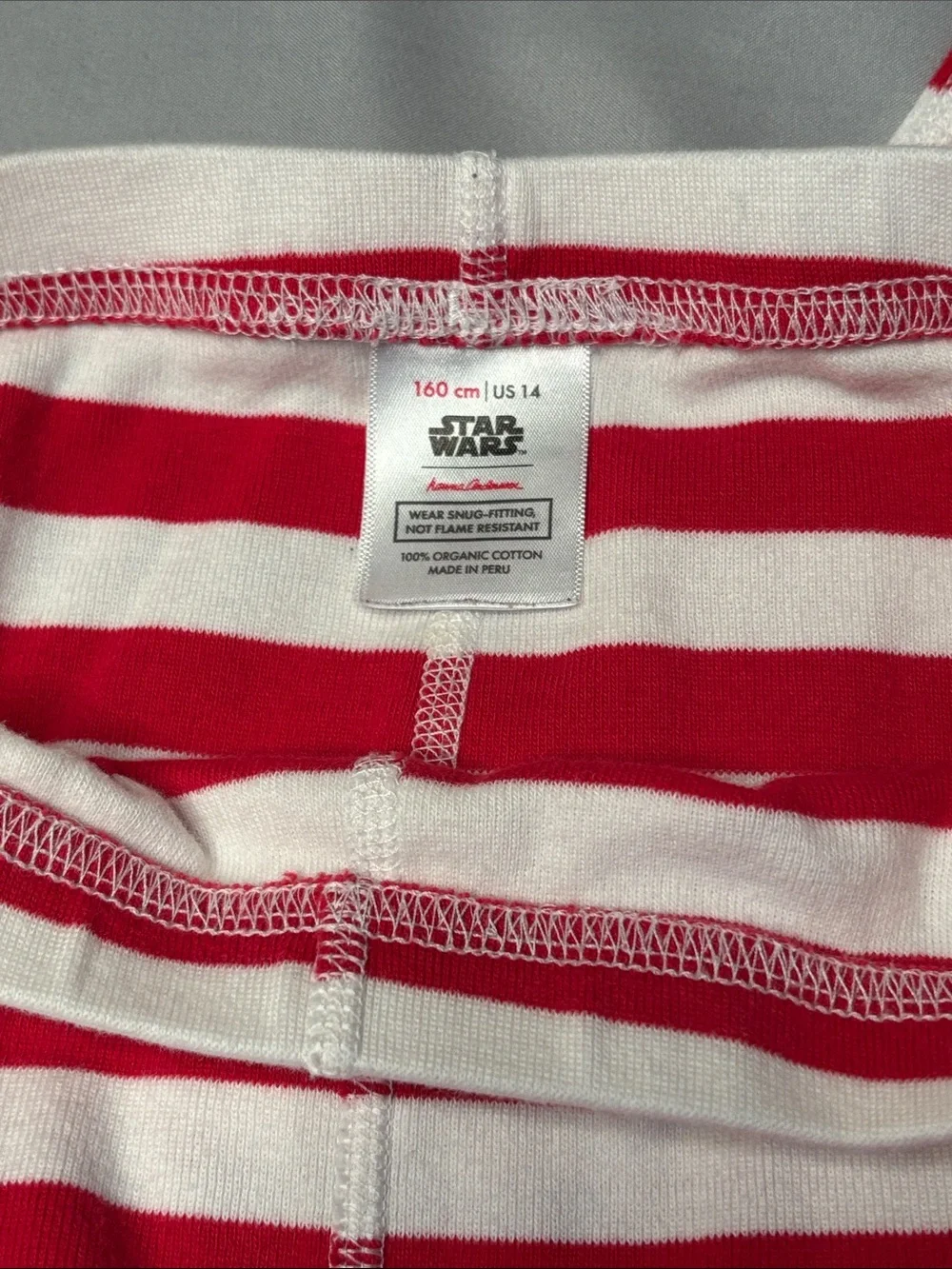 Hanna Andersson Star Wars Organic White and Red Pajama Set Kids Size 14 160 cm